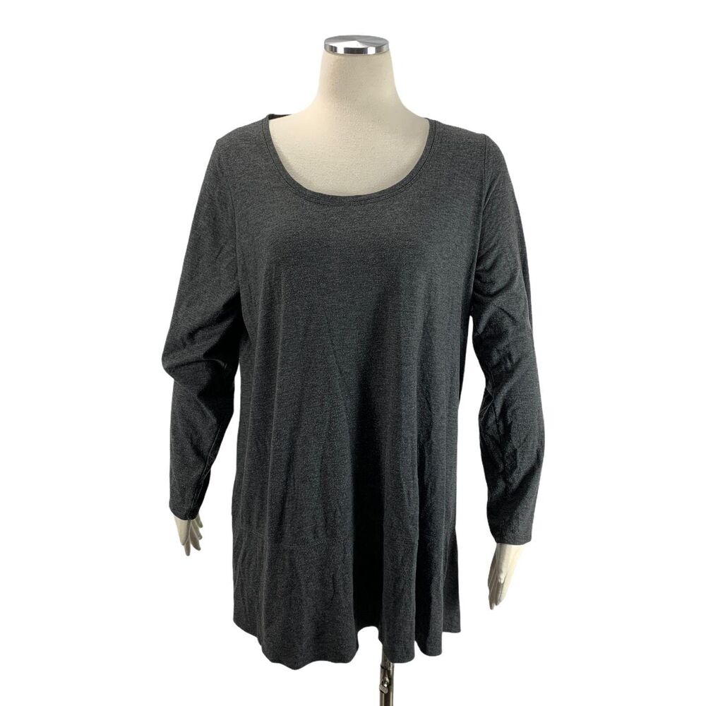 Motherhood Maternity XL Gray Shirt Long Sleeve Hi Lo
